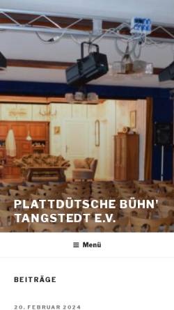 Vorschau der mobilen Webseite www.theater-tangstedt.de, Plattdütsche Bühn Tangstedt e.V.