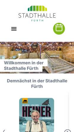 Vorschau der mobilen Webseite www.stadthalle-fuerth.de, Stadthalle Fürth