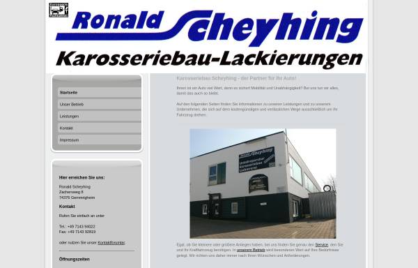 Vorschau von www.karosseriebau-scheyhing.de, Karosseriebau Scheyhing