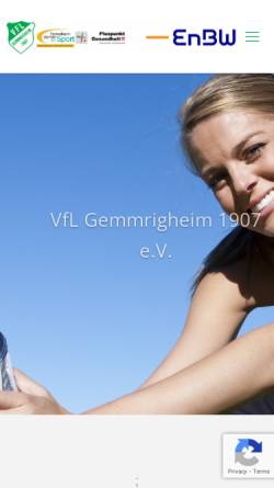 Vorschau der mobilen Webseite www.vfl-gemmrigheim.de, VfL Gemmrigheim
