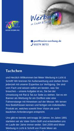 Vorschau der mobilen Webseite www.meier-werbung.de, Meier Werbung