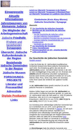 Vorschau der mobilen Webseite www.alemannia-judaica.de, Jüdische Geschichte / Synagoge - Gimbsheim