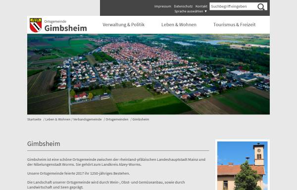 Vorschau von www.gimbsheim.de, Ortsgemeinde Gimbsheim