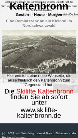 Vorschau der mobilen Webseite www.kaltenbronn.de, Skilifte Kaltenbronn