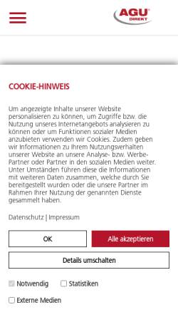 Vorschau der mobilen Webseite www.agu-gmbh.de, AGU-Müllpressen GmbH