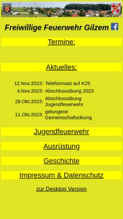 Vorschau der mobilen Webseite www.feuerwehr-gilzem.de, Freiwillige Feuerwehr Gilzem