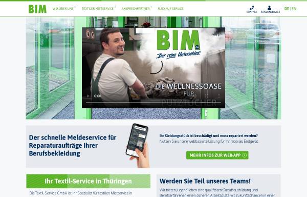 Vorschau von bim.de, BIM Textil Mietservice Betriebshygiene GmbH