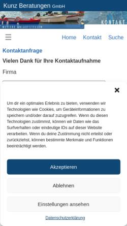 Vorschau der mobilen Webseite kunz-beratungen.ch, Kunz Beratungen GmbH