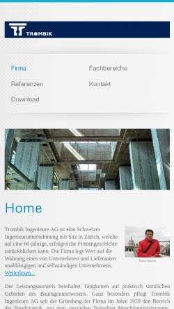 Vorschau der mobilen Webseite www.trombik.ch, Trombik Ingenieure AG