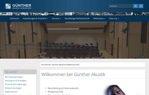 Vorschau von www.guenther-akustik.de, Günther akustik & medientechnik
