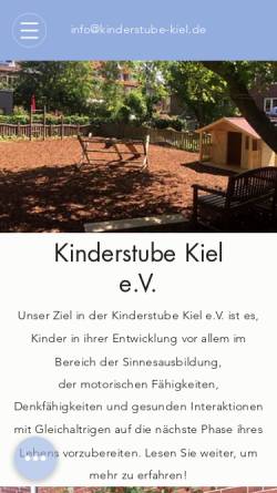 Vorschau der mobilen Webseite www.kinderstube-kiel.de, Kinderstube Kiel e.V.