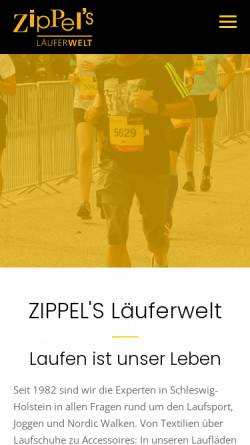 Vorschau der mobilen Webseite www.zippels.de, Zippel's Läuferwelt