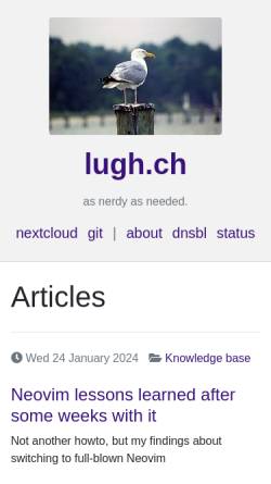 Vorschau der mobilen Webseite www.lugh.ch, Herzogenbuchsee - Linux User Group Herzogenbuchsee