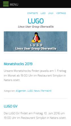 Vorschau der mobilen Webseite www.lugo.ch, Oberwallis - LUGO
