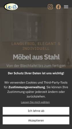 Vorschau der mobilen Webseite www.le-is.de, Le-iS Stahlmöbel GmbH