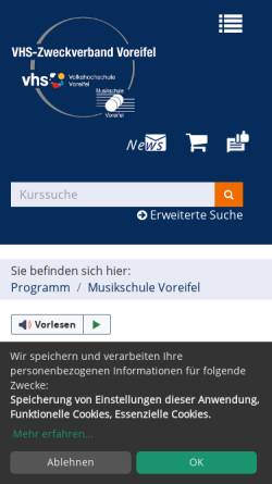 Vorschau der mobilen Webseite www.musikschule-meckenheim.de, Musikschule Meckenheim