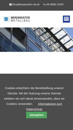 Vorschau der mobilen Webseite www.bergmeister-metallbau.de, Bergmeister Metallbau GmbH