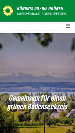 Vorschau der mobilen Webseite gruene-bodenseekreis.de, Bündnis 90/Die Grünen Ortsverband Friedrichshafen