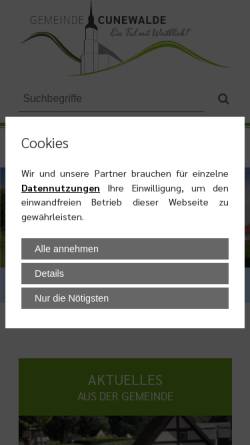 Vorschau der mobilen Webseite www.cunewalde.de, Cunewalde