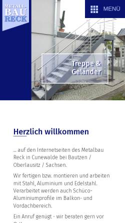 Vorschau der mobilen Webseite www.reck-metallbau.de, Metallbau Reck