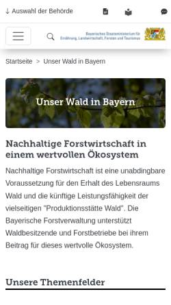 Vorschau der mobilen Webseite www.forst.bayern.de, Bayerische Staatsforstverwaltung