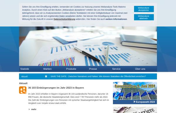 Vorschau von www.statistik.bayern.de, Bayerisches Landesamt für Statistik und Datenverarbeitung