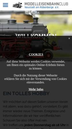 Vorschau der mobilen Webseite www.mec-neustadt.de, Modelleisenbahnclub Neustadt a. Rbge. e.V.