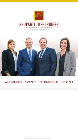 Vorschau der mobilen Webseite kanzlei-neurat.de, Rechtsanwalts- und Steuerkanzlei Neupärtl, Ratajak und Partner