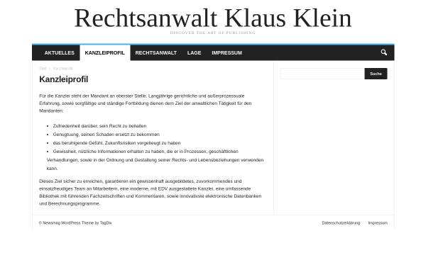 Vorschau von www.rechtsanwalt-klein.de, Rechtsanwaltskanzlei Klaus Klein