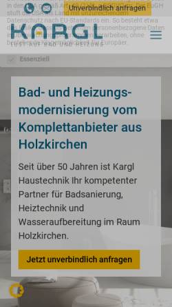 Vorschau der mobilen Webseite www.kargl-haustechnik.de, Kargl Haustechnik GmbH in Holzkirchen