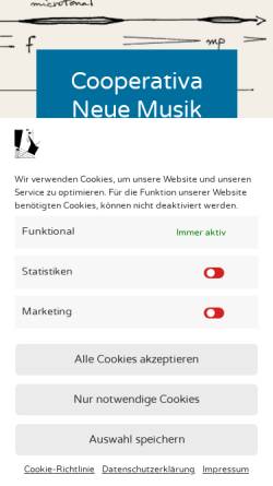 Vorschau der mobilen Webseite cooperativaneuemusik.de, Cooperativa Neue Musik