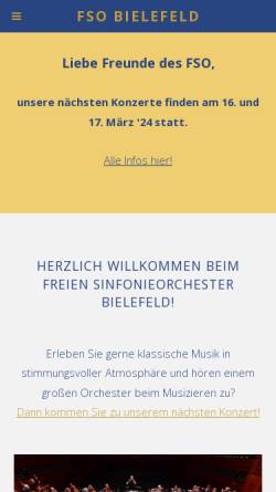 Vorschau der mobilen Webseite www.fso-bielefeld.de, Freies SinfonieOrchester Bielefeld