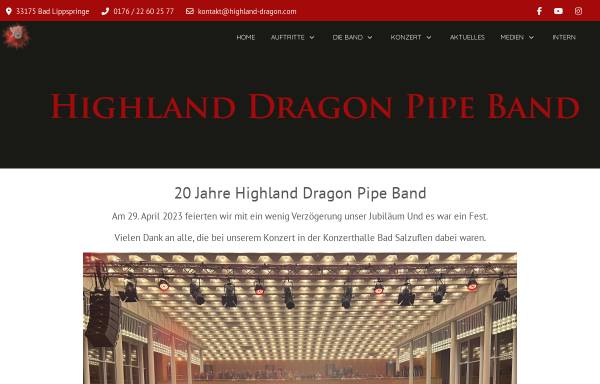 Vorschau von www.highland-dragon.com, Highland Dragon Pipe Band