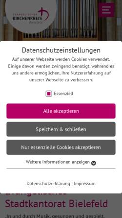 Vorschau der mobilen Webseite stadtkantorat-bielefeld.de, Kirchenmusik in Bielefeld