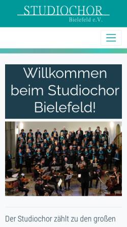 Vorschau der mobilen Webseite www.studiochor-bielefeld.de, Studiochor Bielefeld