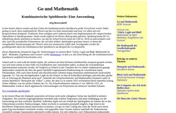 Vorschau von www.bewersdorff-online.de, Go und Mathematik
