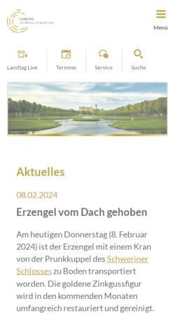 Vorschau der mobilen Webseite www.landtag-mv.de, Landtag von Mecklenburg-Vorpommern