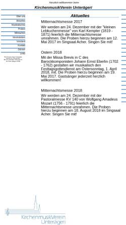 Vorschau der mobilen Webseite www.kirchenmusikv-uaegeri.ch, Kirchenmusik Verein Unterägeri