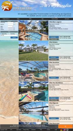 Vorschau der mobilen Webseite www.capecoral.de, Cape Coral Vermietungs- und Immobilienservice