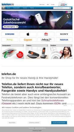 Vorschau der mobilen Webseite www.telefon.de, Telefon.de Handels AG
