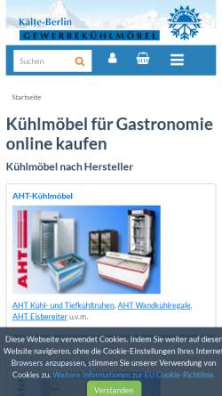 Vorschau der mobilen Webseite www.kaelte-berlin.de, Berg & Gladrow GbR