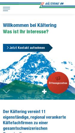 Vorschau der mobilen Webseite www.kaeltering.ch, Kältering AG