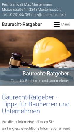 Vorschau der mobilen Webseite www.baurecht-ratgeber.de, Baurecht-Ratgeber