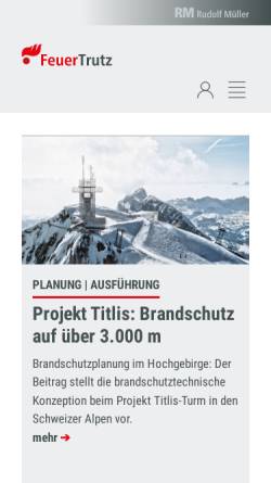 Vorschau der mobilen Webseite www.feuertrutz.de, Bauvorschriften und Brandschutzinformationen