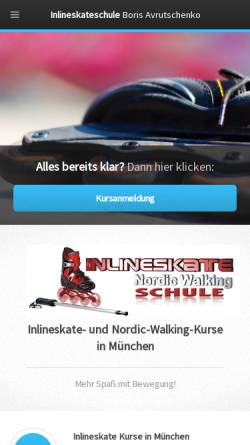 Vorschau der mobilen Webseite www.inline-muenchen.de, Inlineskate Schule Boris Avrutschenko