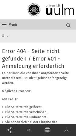 Vorschau der mobilen Webseite www.uni-ulm.de, Aikido an der Uni Ulm