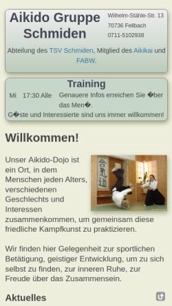 Vorschau der mobilen Webseite www.aikido-fellbach.de, Aikido Gruppe Schmiden