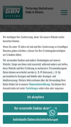 Vorschau der mobilen Webseite www.gbn.de, GBN Technologie GmbH und Co. KG
