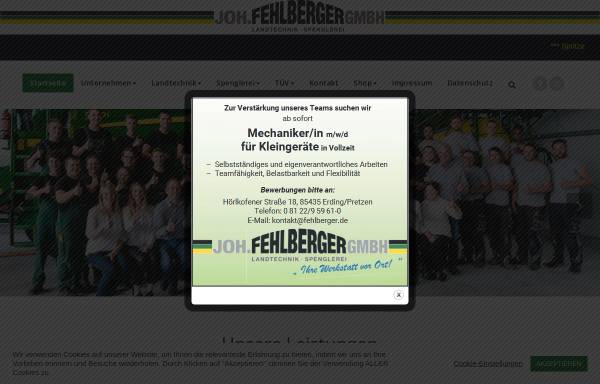 Vorschau von www.fehlberger.de, Hans Fehlberger GmbH