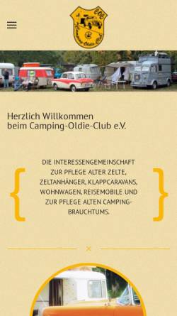 Vorschau der mobilen Webseite www.cocev.de, Deutscher Camping-Oldie-Club e.V.